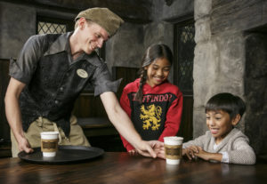 UNIVERSAL STUDIOS HOLLYWOOD  The Wizarding World of  Harry Potter  Pictured: The Wizarding World of Harry Potter at Universal Studios Hollywood adds Hot Butterbeer to its menu of scrumptious fare served at Three Broomsticks and Hogs Head Pub  (Photo by: David Sprague/Universal Studios Hollywood)