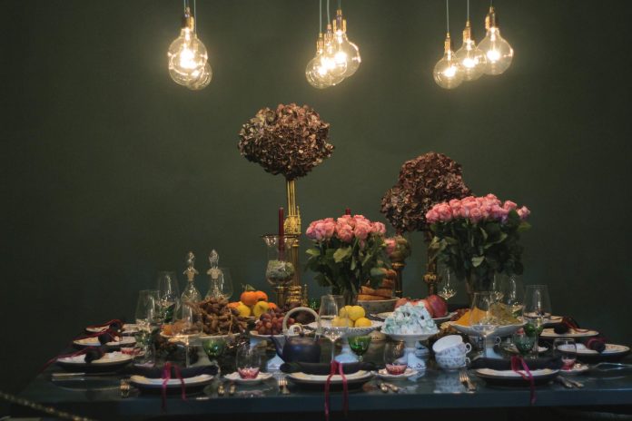 Close-up of Illuminated Fruits on Table